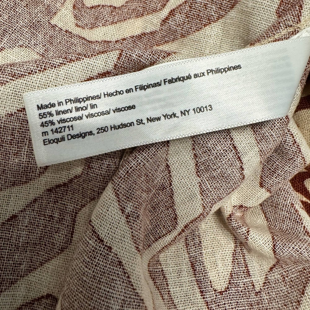Eloquii Brown and Cream Linen Zebra Print Midi Dress Size 24 - Picture 7 of 8